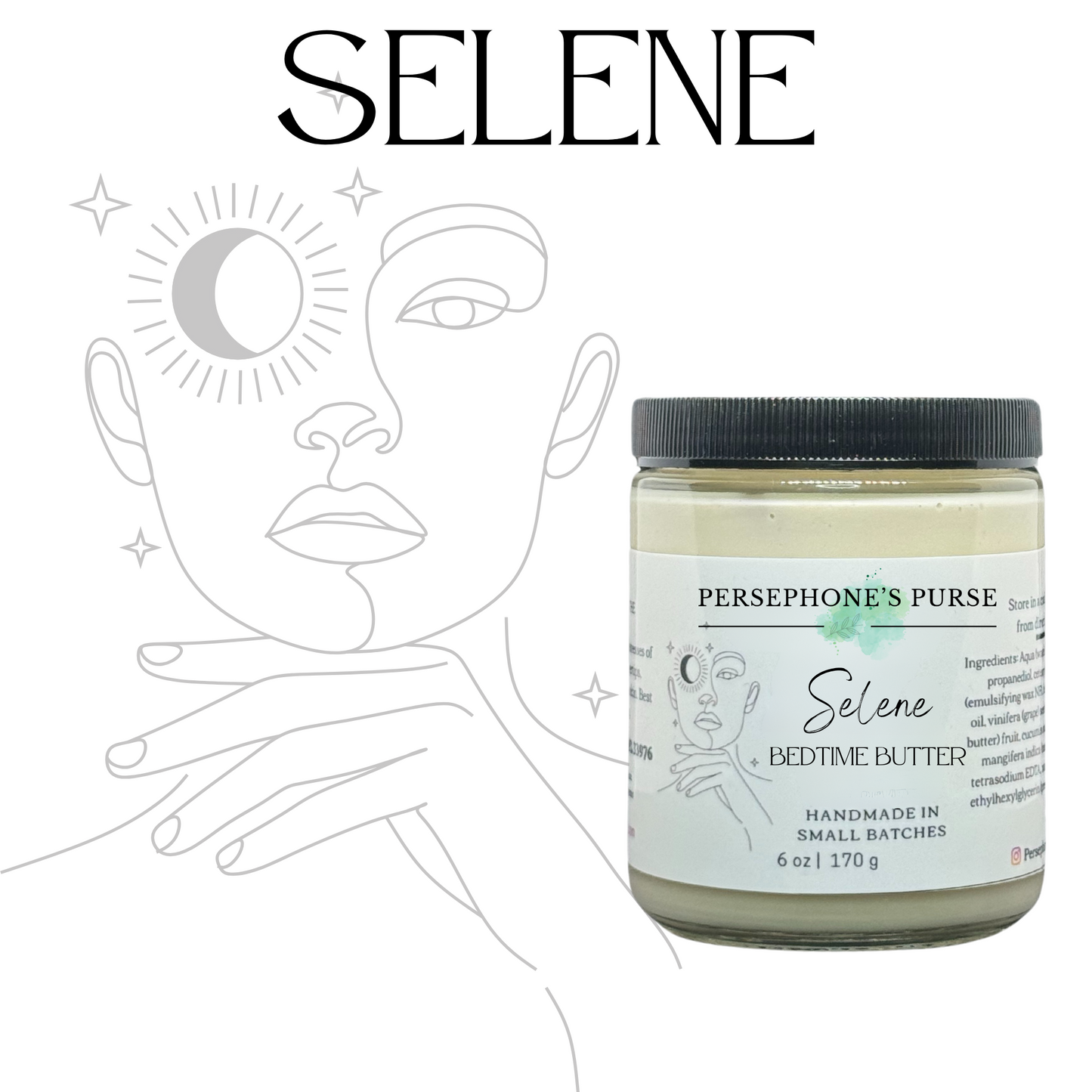 Selene Calming Bedtime Butter 6 oz. - Persephone's Purse
